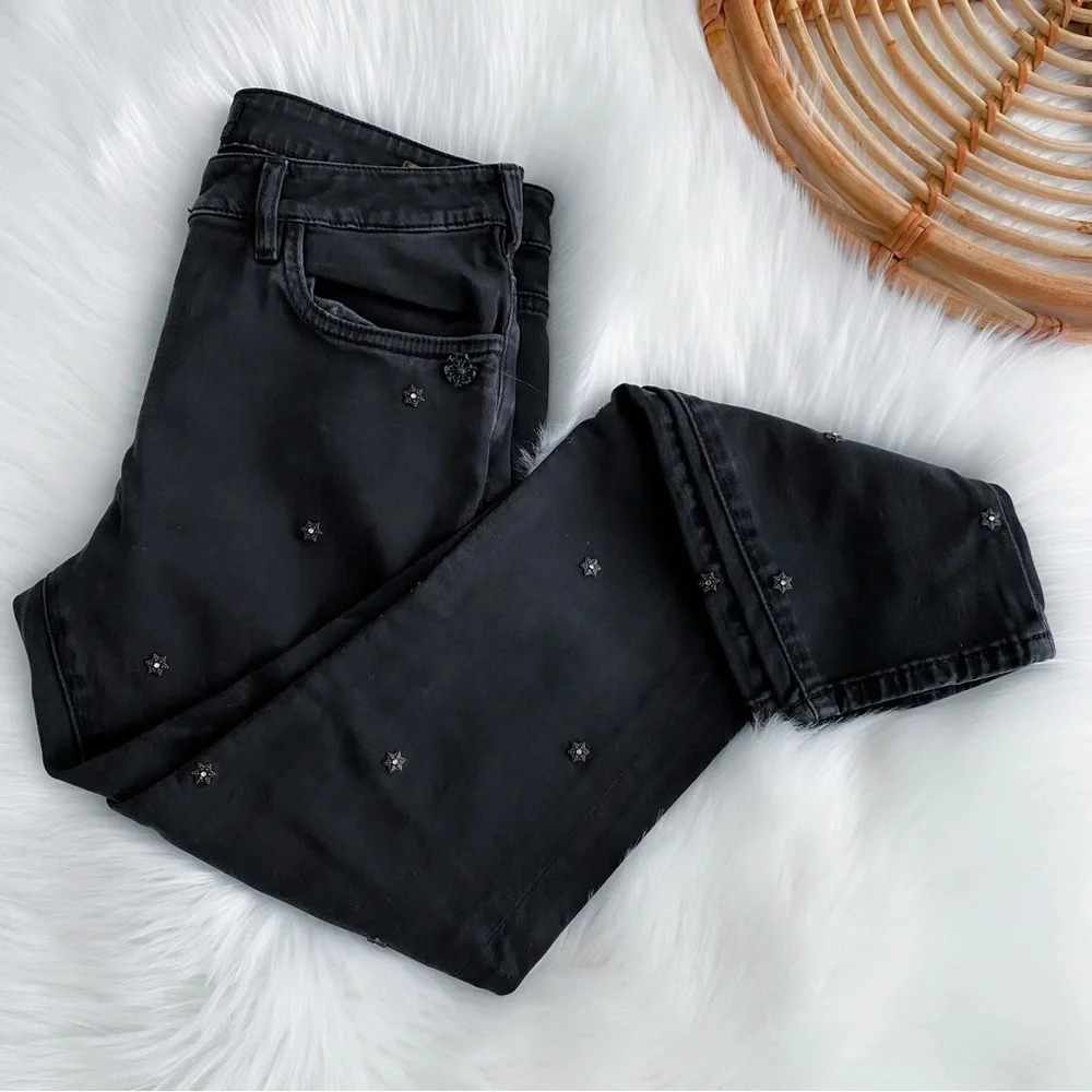 Scotch and Soda Petit Ami Slim Boyfriend Jeans Star Jewel Bling Gray Black 25